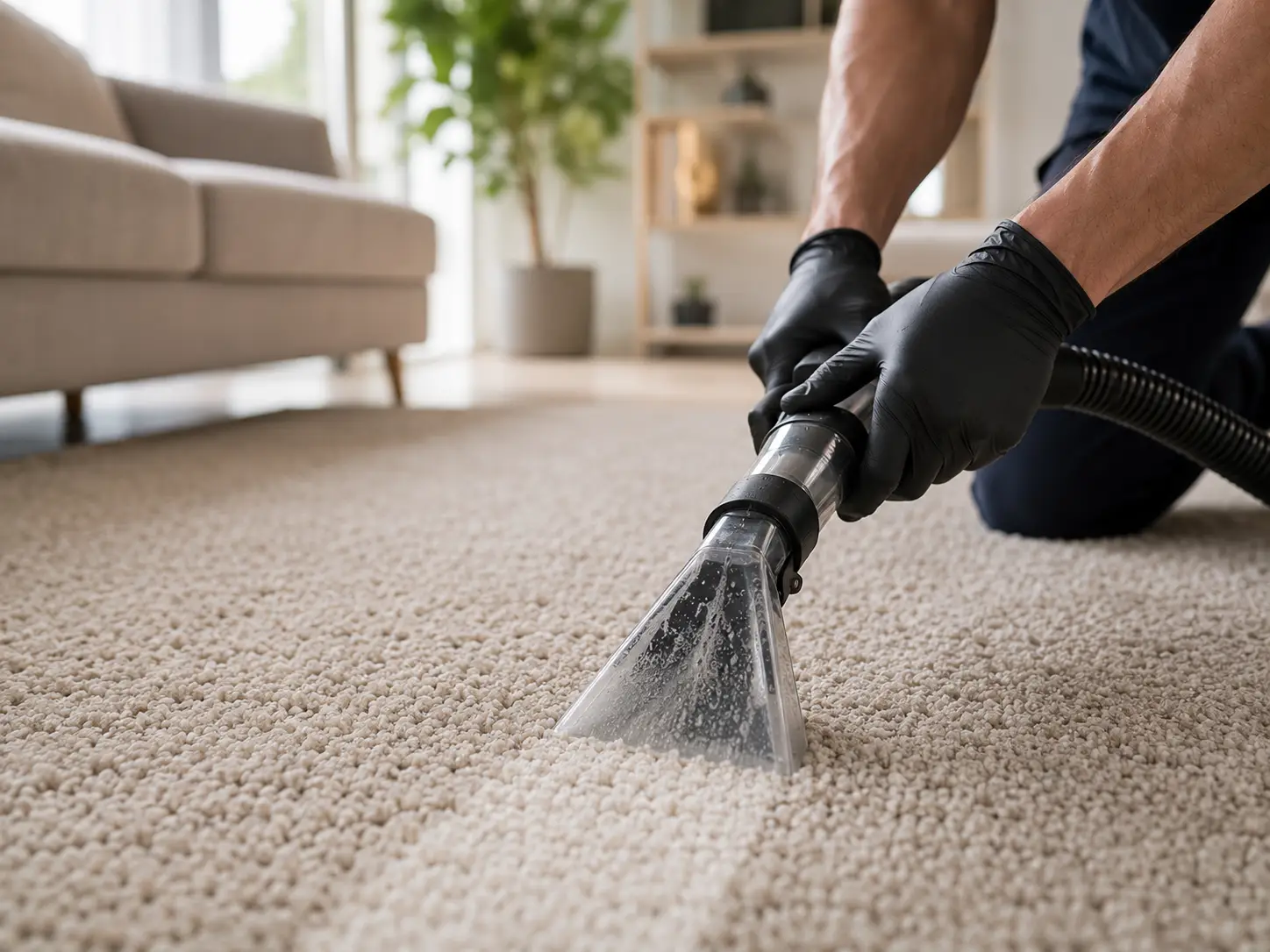 Nettoyage d'un tapis par injection-extraction